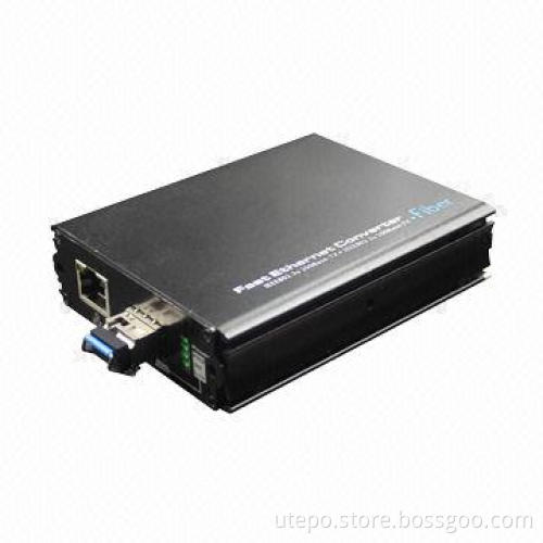 100Mbps Fiber Ethernet Media Converter with SFP Prot Reserved, Supports Hot-plug, 12-24V DC Voltage